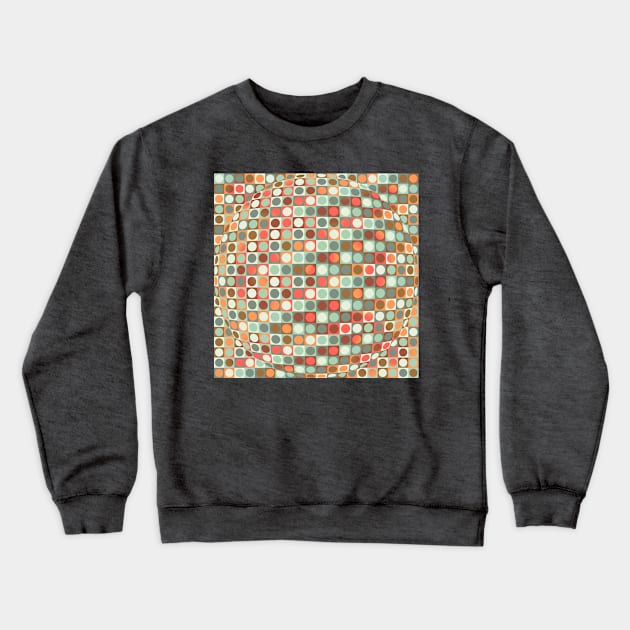 Circles in Squares in Red and Green Crewneck Sweatshirt by JoanNinjaHen